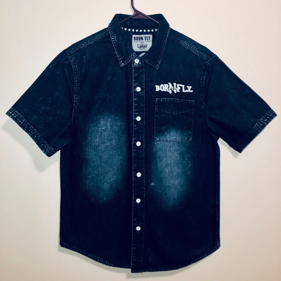 Born fly denim short sleeve shirt - Picture 4 of 5